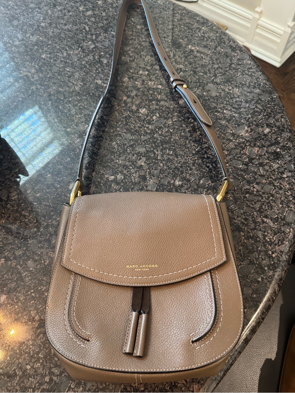 Marc Jacobs Brown Leather Saddle Crossbody Bag